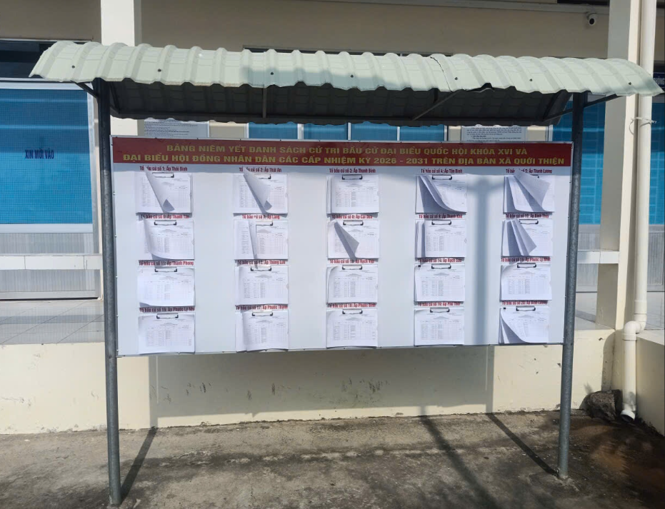 Niêm yết danh sách cử tri chuẩn bị cho Bầu cử Đại biểu Quốc hội và HĐND các cấp nhiệm kỳ 2026 – 2031