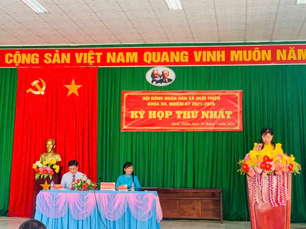  KỲ HỌP THỨ NHẤT HỘI ĐỒNG NHÂN DÂN (HĐND) XÃ QUỚI THIỆN KHÓA XII, NHIỆM KỲ 2021-2026